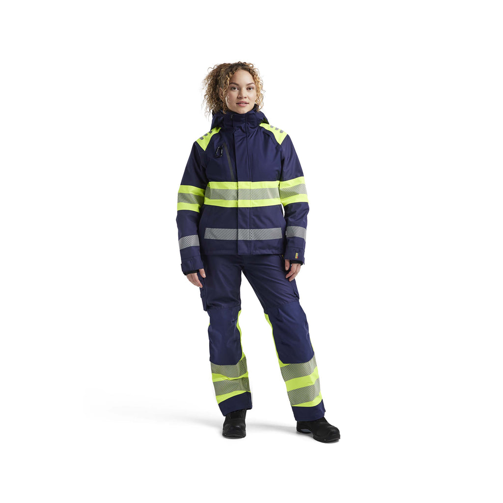 Blaklader 4430 Womens Hi Vis Shell Jacket Navy Blue Hi Vis Yellow Model