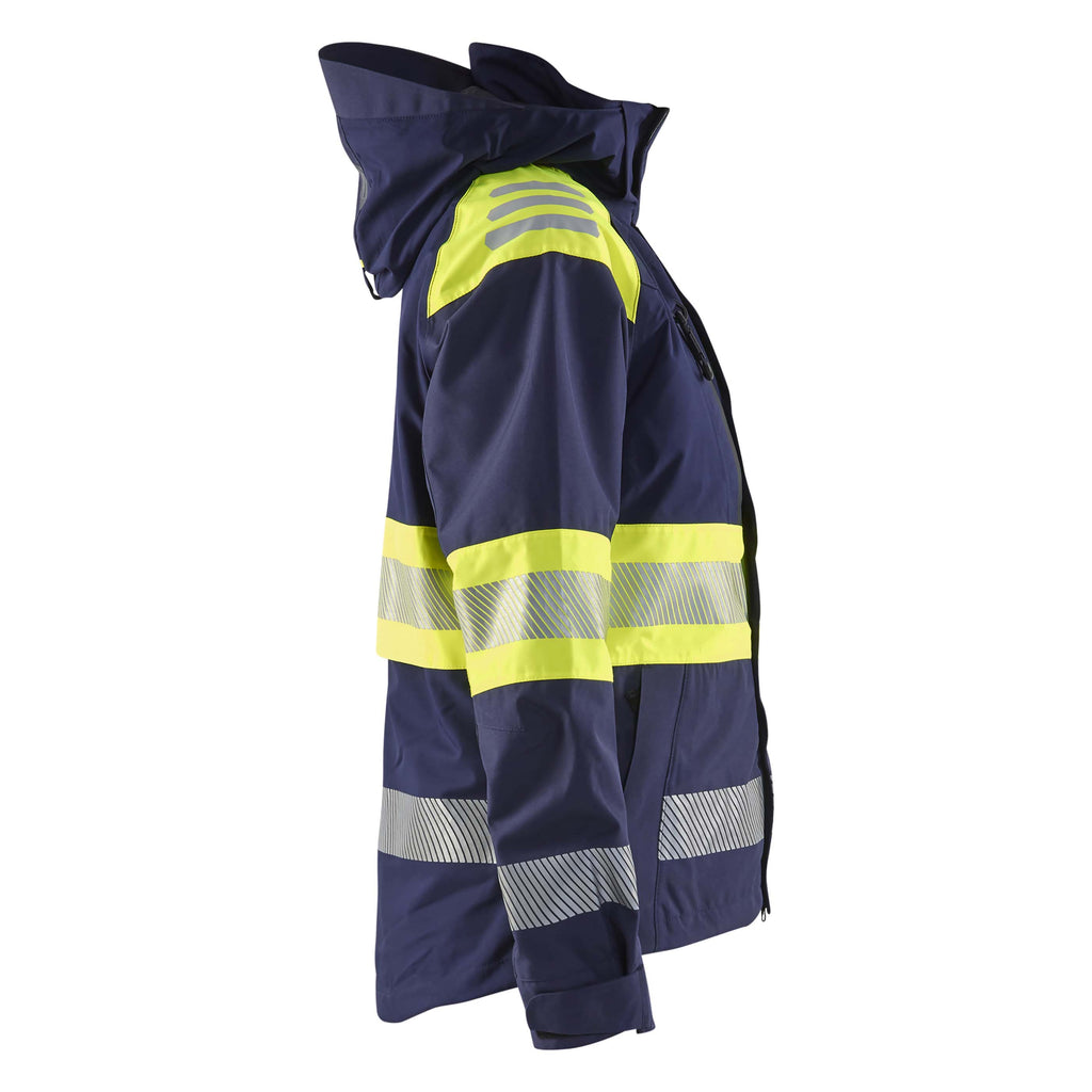 Blaklader 4430 Womens Hi Vis Shell Jacket Navy Blue Hi Vis Yellow Right