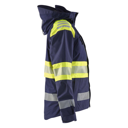 Blaklader 4430 Womens Hi Vis Shell Jacket Navy Blue Hi Vis Yellow Right