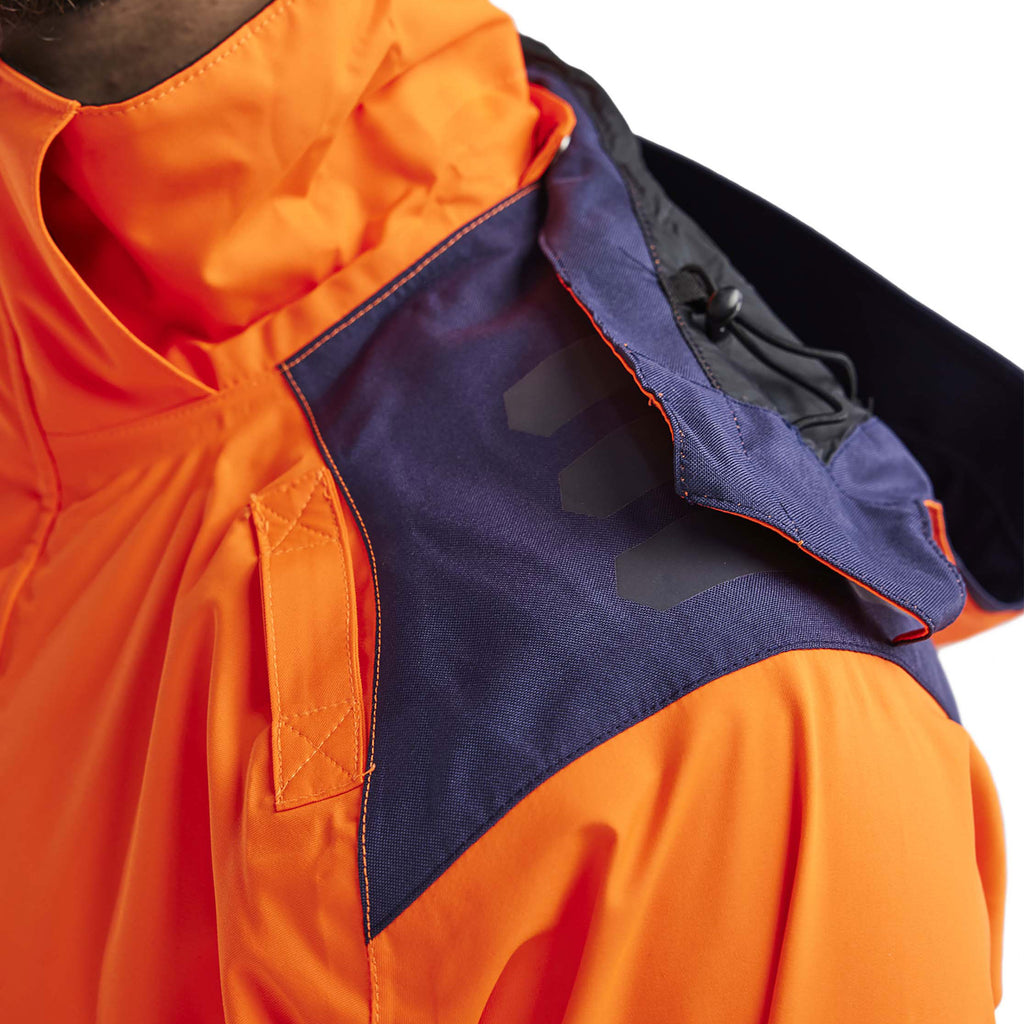 Blaklader 4435 Hi Vis Shell Jacket Hi Vis Orange Navy Blue Feature 2