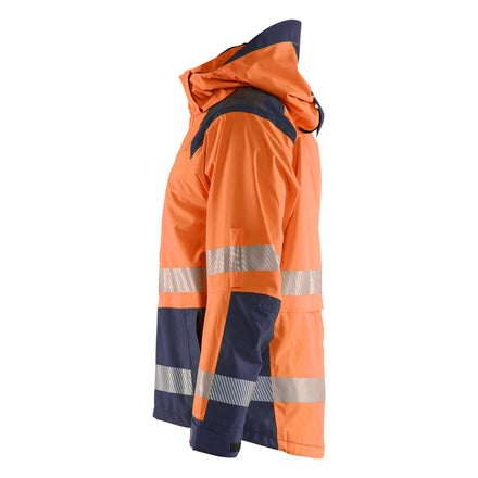 Blaklader 4435 Hi Vis Shell Jacket Hi Vis Orange Navy Blue Left