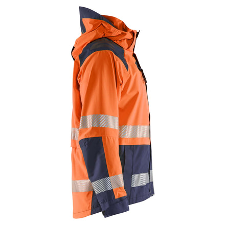 Blaklader 4435 Hi Vis Shell Jacket Hi Vis Orange Navy Blue Right