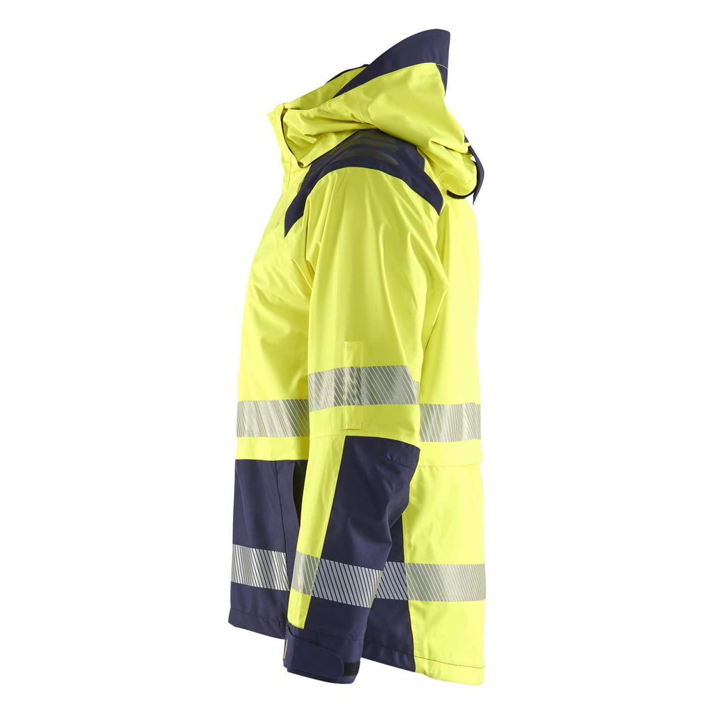 Blaklader 4435 Hi Vis Shell Jacket Hi Vis Yellow Navy Blue Left