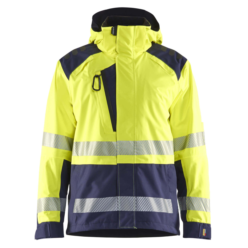 Blaklader 4435 Hi Vis Shell Jacket Hi Vis Yellow Navy Blue Main