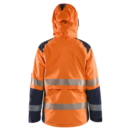 Blaklader 4436 Womens Hi Vis Shell Jacket Hi Vis Orange Navy Blue Feature