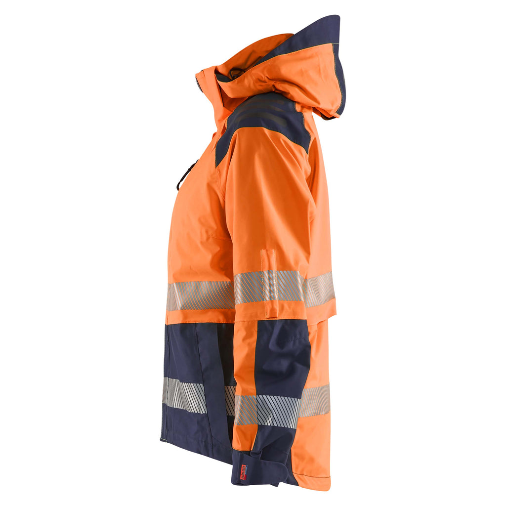 Blaklader 4436 Womens Hi Vis Shell Jacket Hi Vis Orange Navy Blue Left