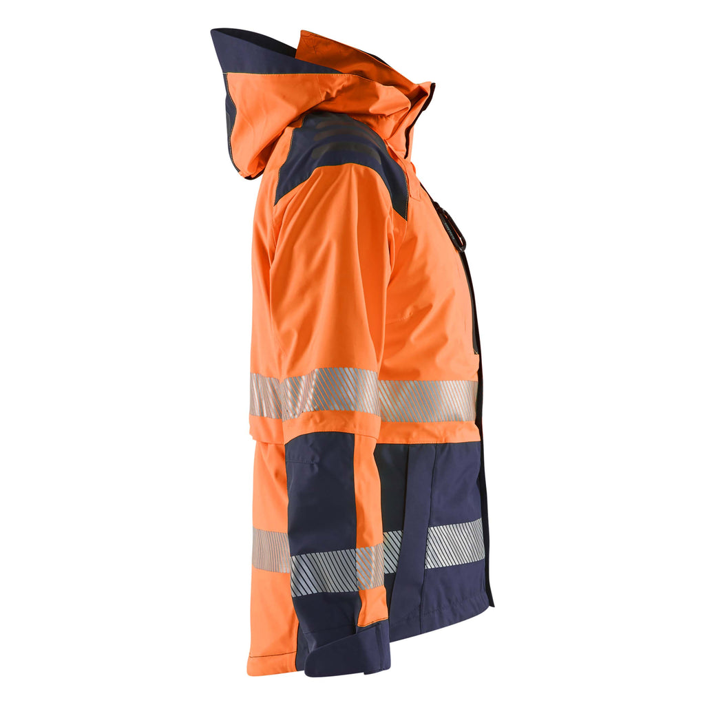 Blaklader 4436 Womens Hi Vis Shell Jacket Hi Vis Orange Navy Blue Right