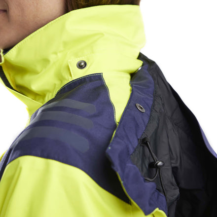 Blaklader 4436 Womens Hi Vis Shell Jacket Hi Vis Yellow Navy Blue Feature 2