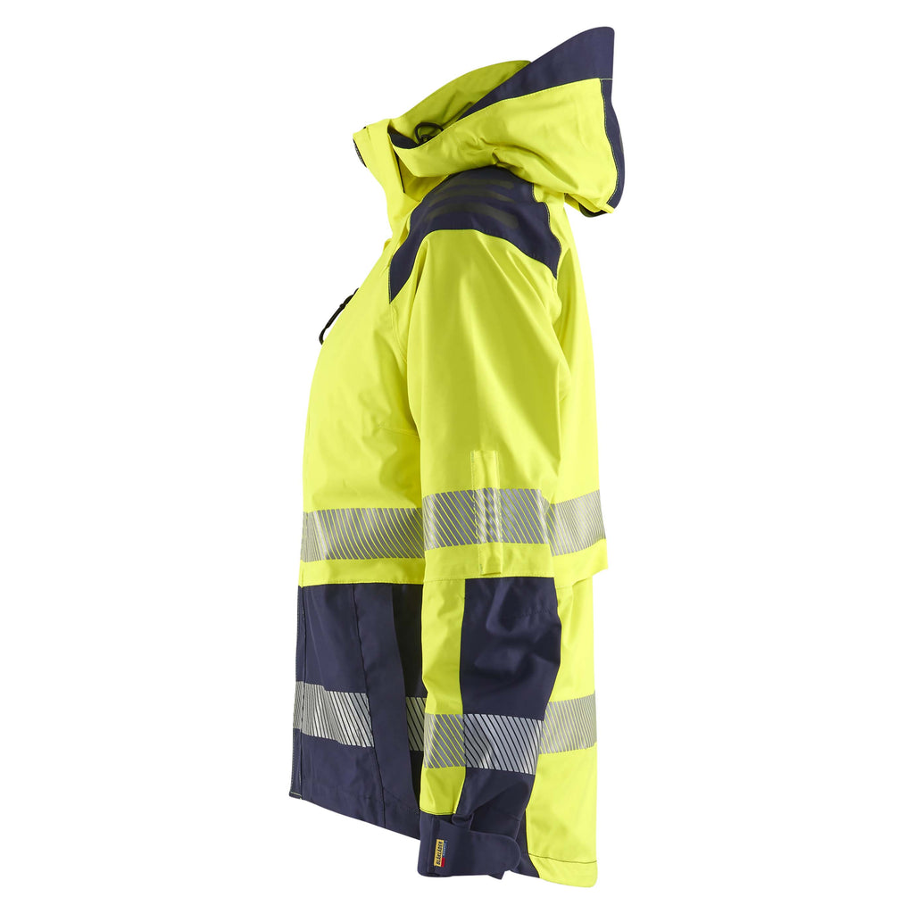 Blaklader 4436 Womens Hi Vis Shell Jacket Hi Vis Yellow Navy Blue Left