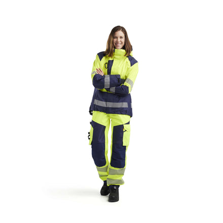 Blaklader 4436 Womens Hi Vis Shell Jacket Hi Vis Yellow Navy Blue Model