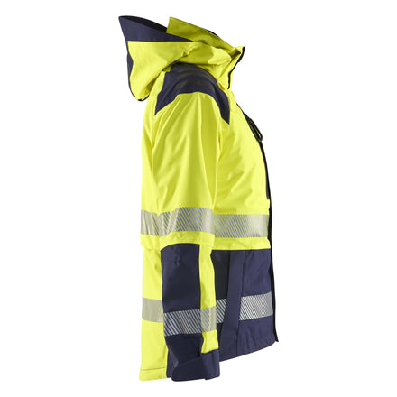 Blaklader 4436 Womens Hi Vis Shell Jacket Hi Vis Yellow Navy Blue Right