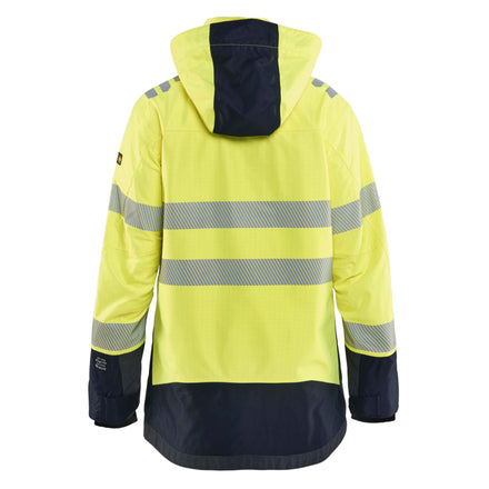 Blaklader 4449 Womens Multinorm Shell Jacket Hi Vis Yellow Navy Blue Back