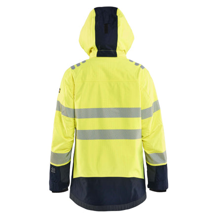 Blaklader 4449 Womens Multinorm Shell Jacket Hi Vis Yellow Navy Blue Feature