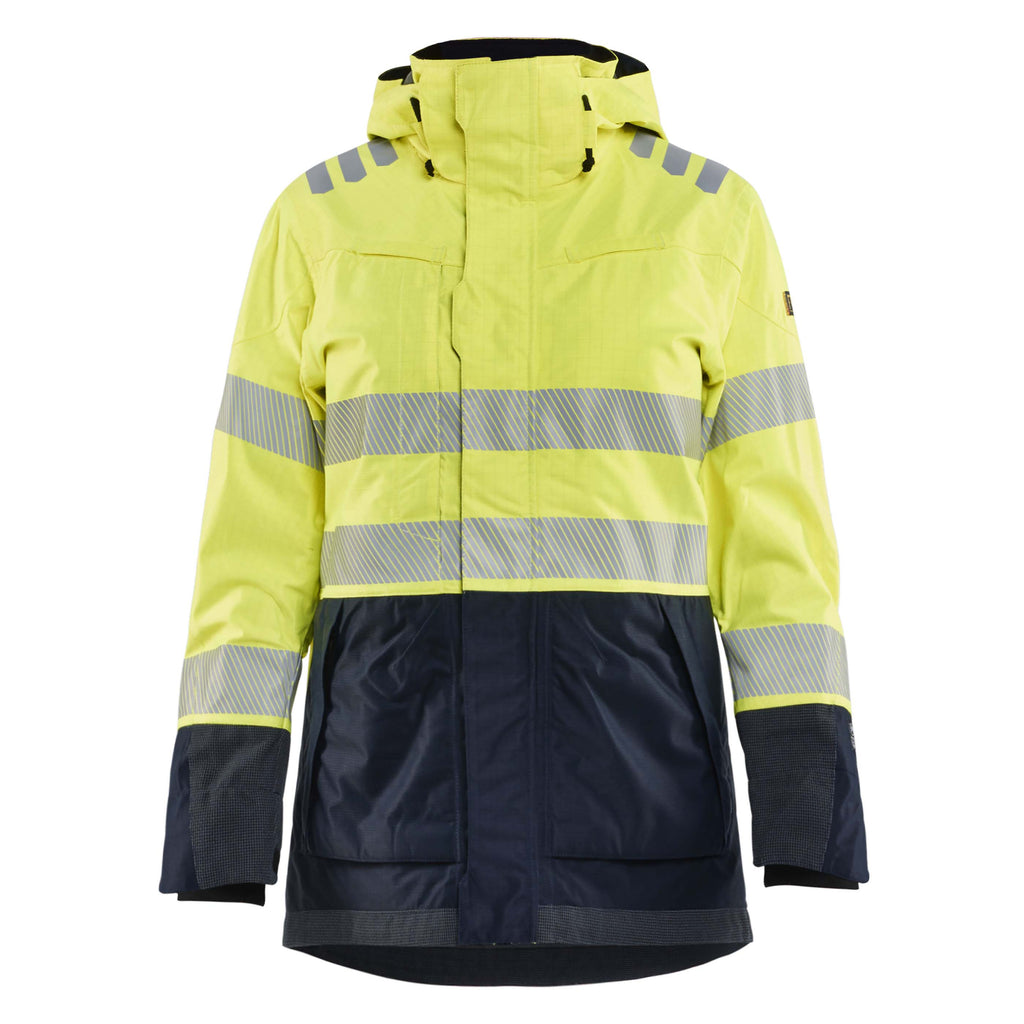 Blaklader 4449 Womens Multinorm Shell Jacket Hi Vis Yellow Navy Blue Main