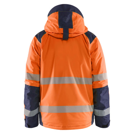 Blaklader 4455 Hi Vis Winter Jacket Hi Vis Orange Navy Blue Back