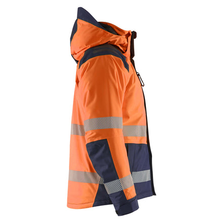 Blaklader 4455 Hi Vis Winter Jacket Hi Vis Orange Navy Blue Right