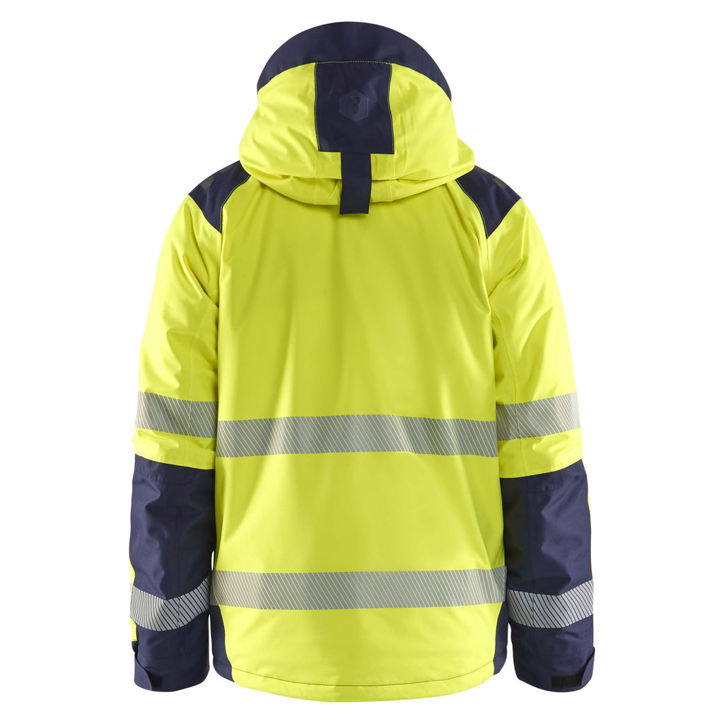 Blaklader 4455 Hi Vis Winter Jacket Hi Vis Yellow Navy Blue Back