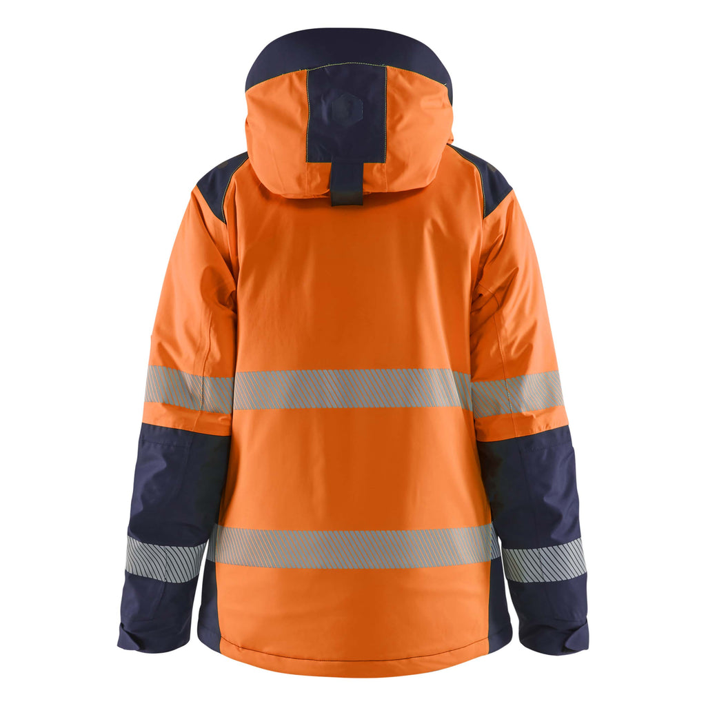 Blaklader 4456 Womens Hi Vis Winter Jacket Hi Vis Orange Navy Blue Back