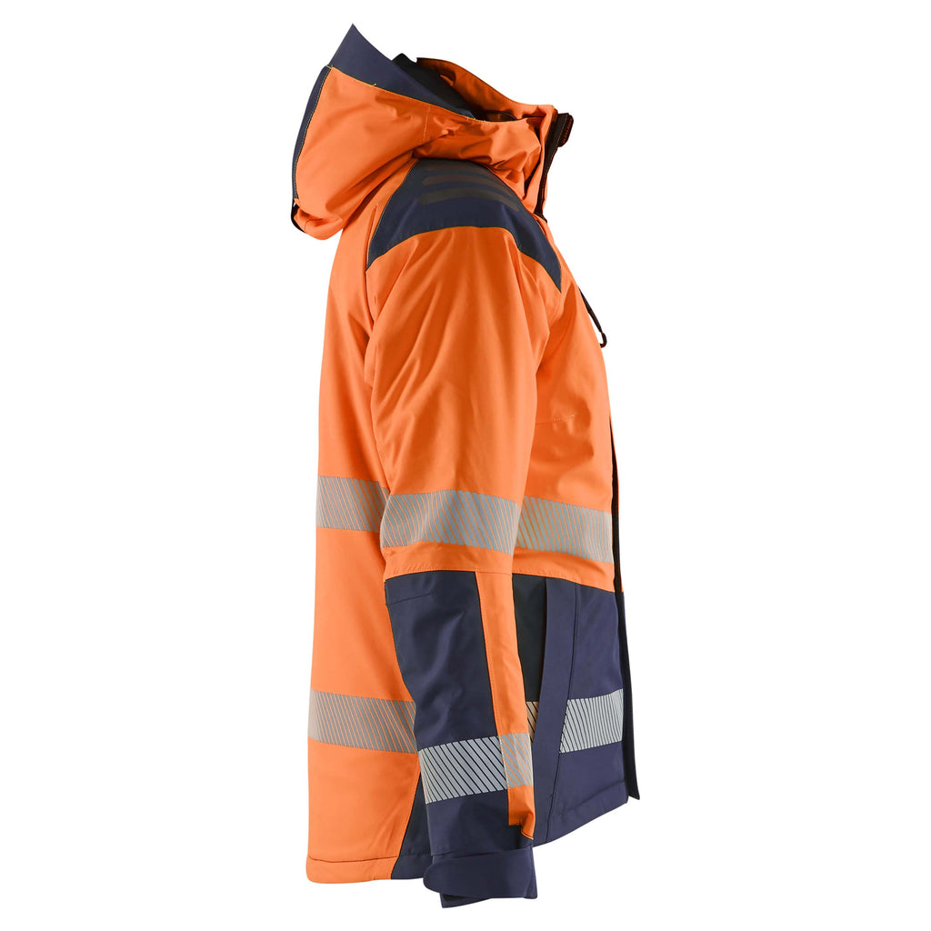 Blaklader 4456 Womens Hi Vis Winter Jacket Hi Vis Orange Navy Blue Right