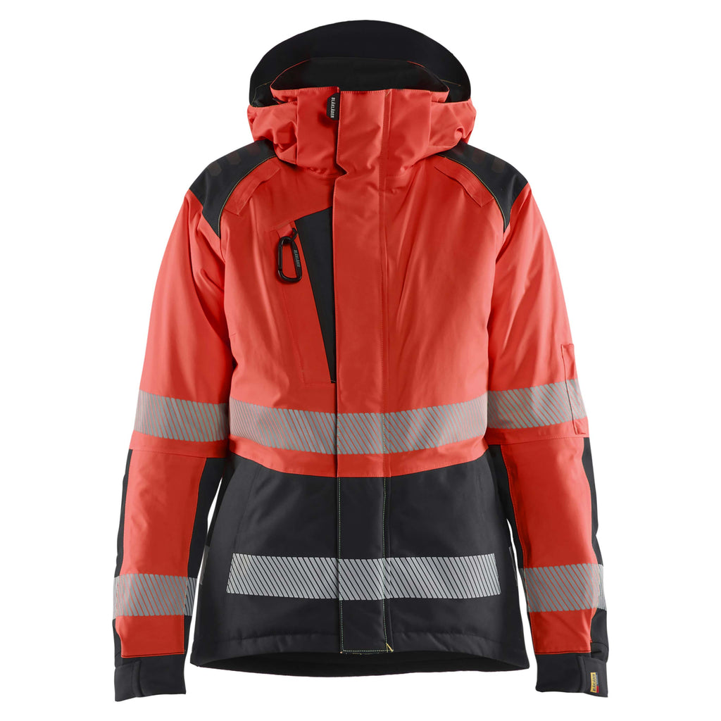 Blaklader 4456 Womens Hi Vis Winter Jacket Hi Vis Red Black Main