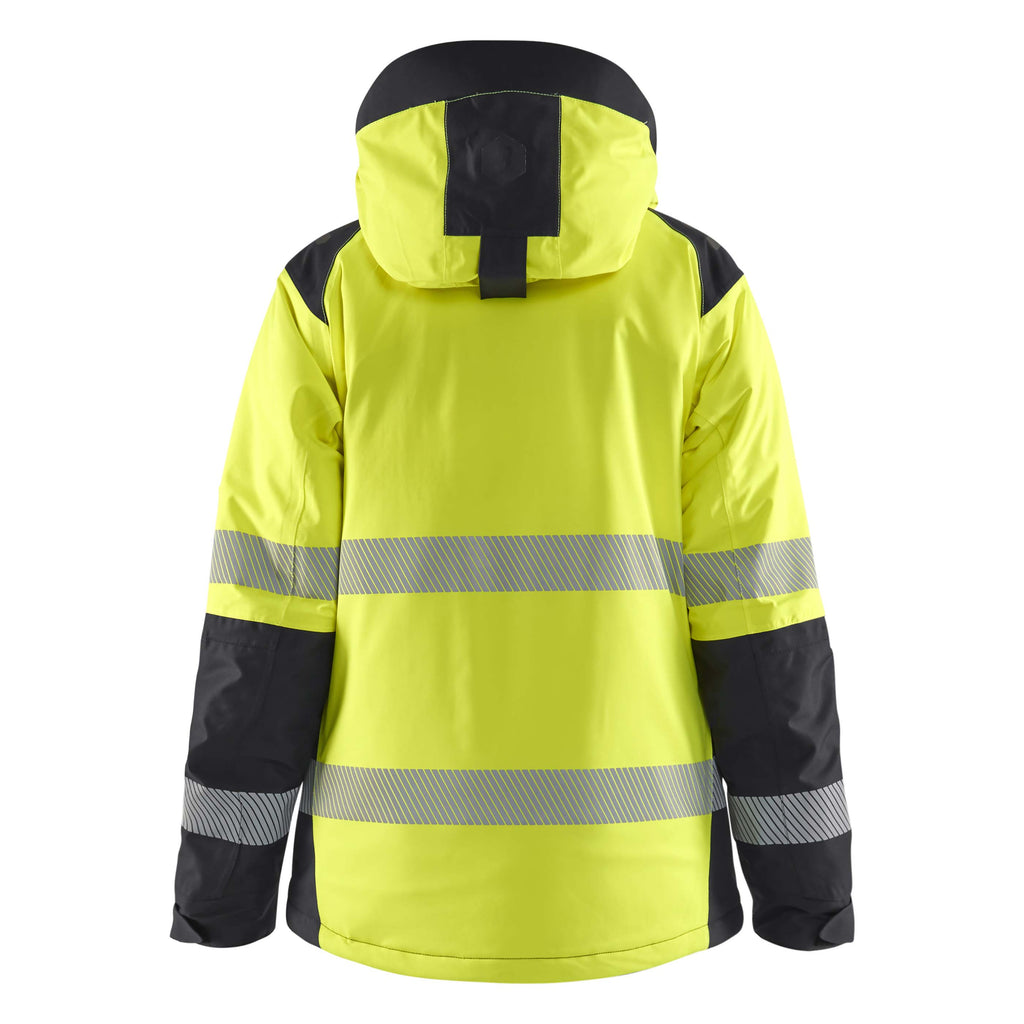 Blaklader 4456 Womens Hi Vis Winter Jacket Hi Vis Yellow Black Back