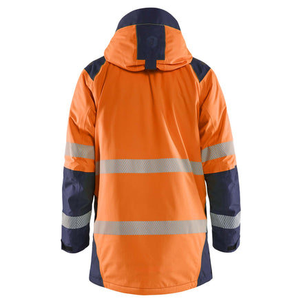 Blaklader 4457 Hi Vis Winter Parka Hi Vis Orange Navy Blue Back