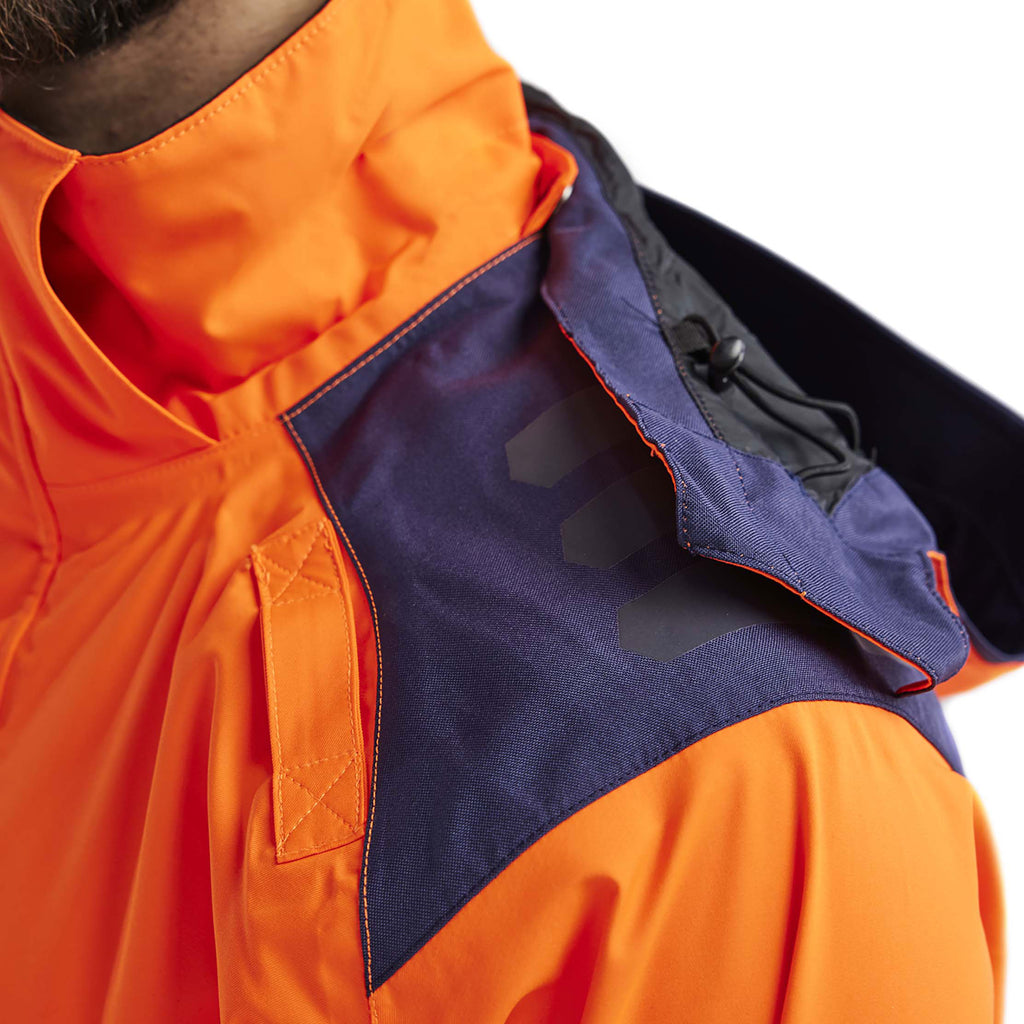 Blaklader 4457 Hi Vis Winter Parka Hi Vis Orange Navy Blue Feature 2