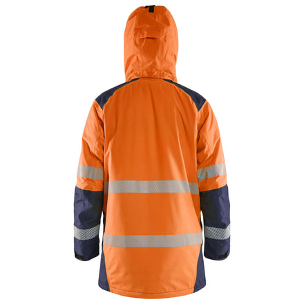 Blaklader 4457 Hi Vis Winter Parka Hi Vis Orange Navy Blue Feature