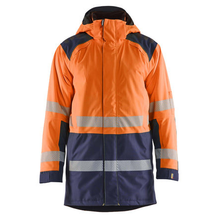 Blaklader 4457 Hi Vis Winter Parka Hi Vis Orange Navy Blue Main