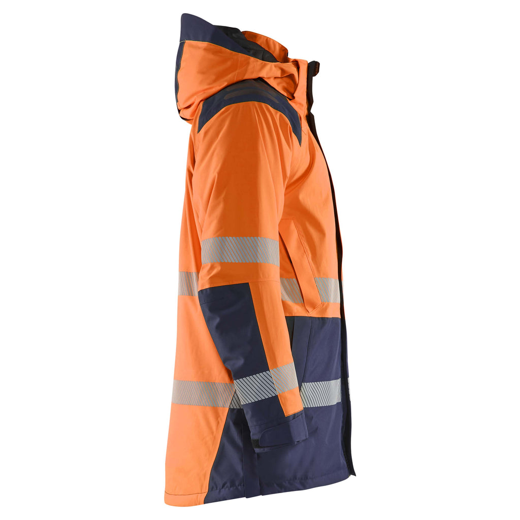 Blaklader 4457 Hi Vis Winter Parka Hi Vis Orange Navy Blue Right