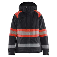 Blaklader 4470 Womens Hi Vis Winter Jacket Black Hi Vis Red Main