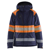 Blaklader 4470 Womens Hi Vis Winter Jacket Navy Blue Hi Vis Orange Main