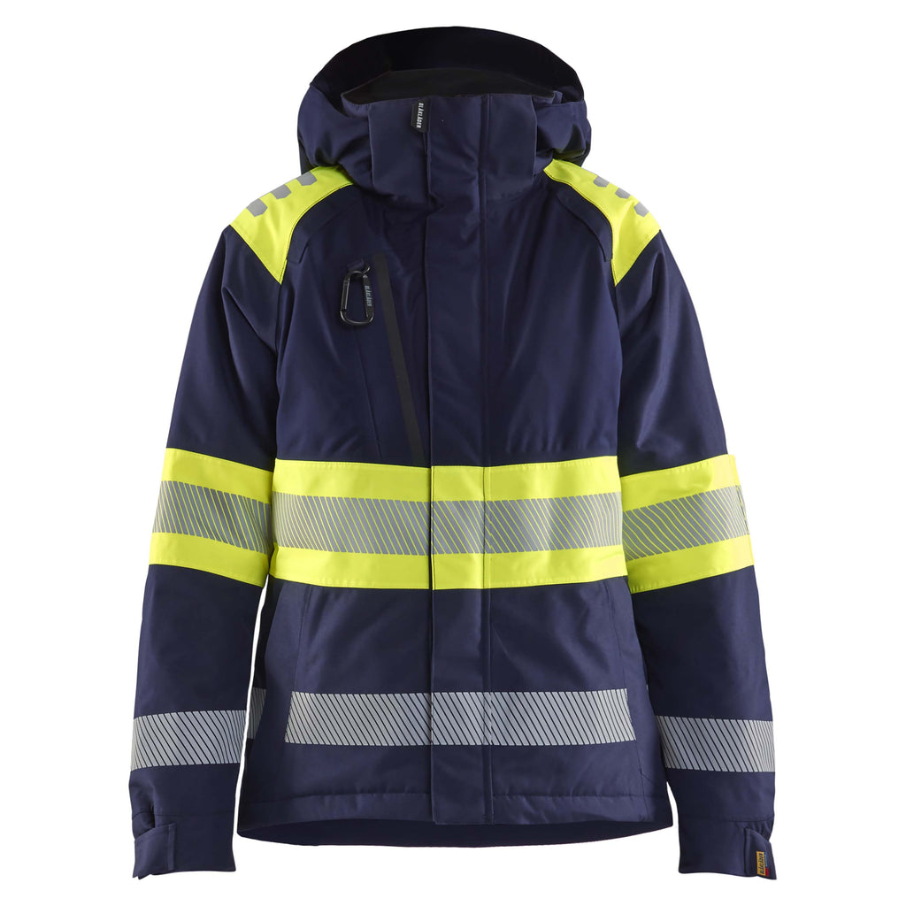 Blaklader 4470 Womens Hi Vis Winter Jacket Navy Blue Hi Vis Yellow Main