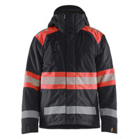 Blaklader 4480 Hi Vis Winter Jacket Black Hi Vis Red Main