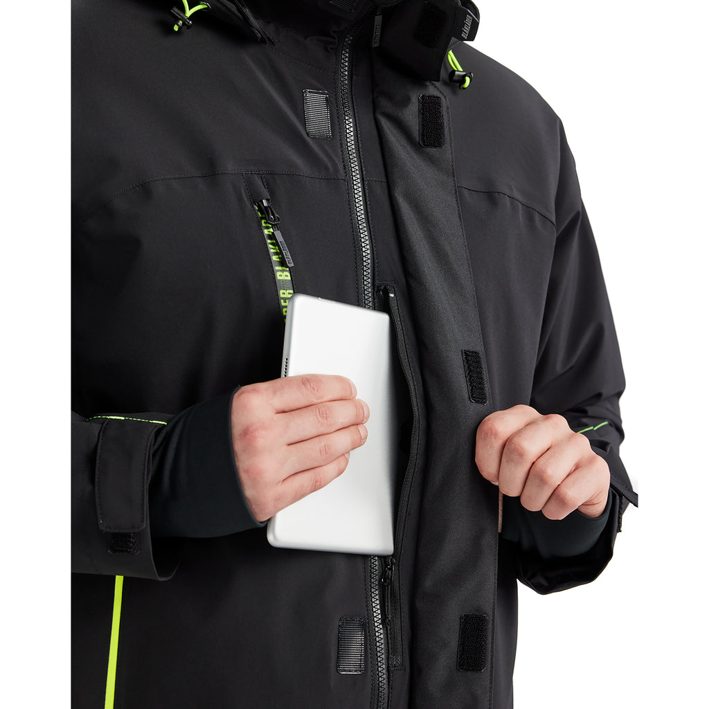 Blaklader 4484 Lightweight Lined Winter Jacket Stretch Black Hi Vis Yellow Feature