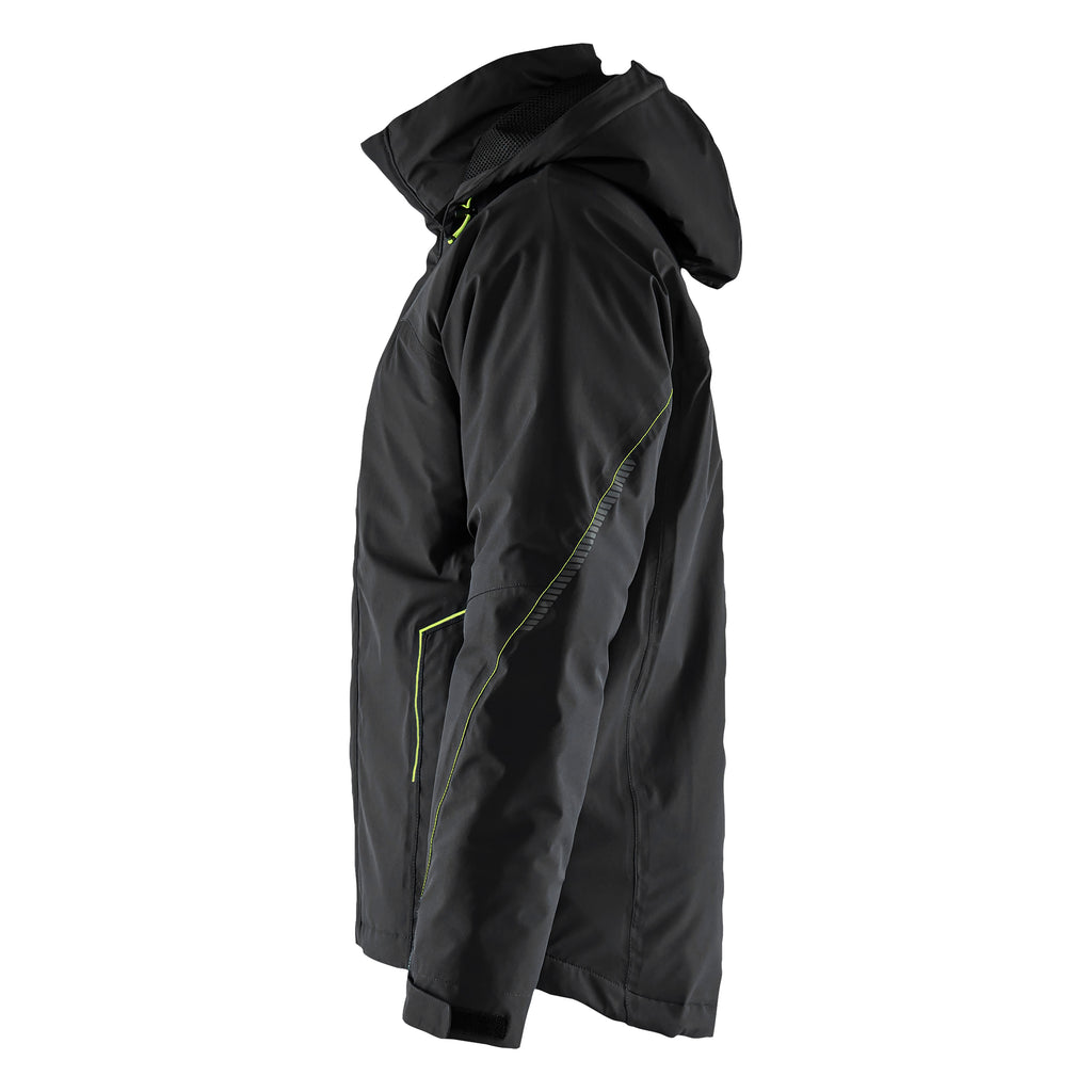 Blaklader 4484 Lightweight Lined Winter Jacket Stretch Black Hi Vis Yellow Left