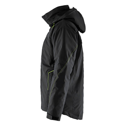 Blaklader 4484 Lightweight Lined Winter Jacket Stretch Black Hi Vis Yellow Left