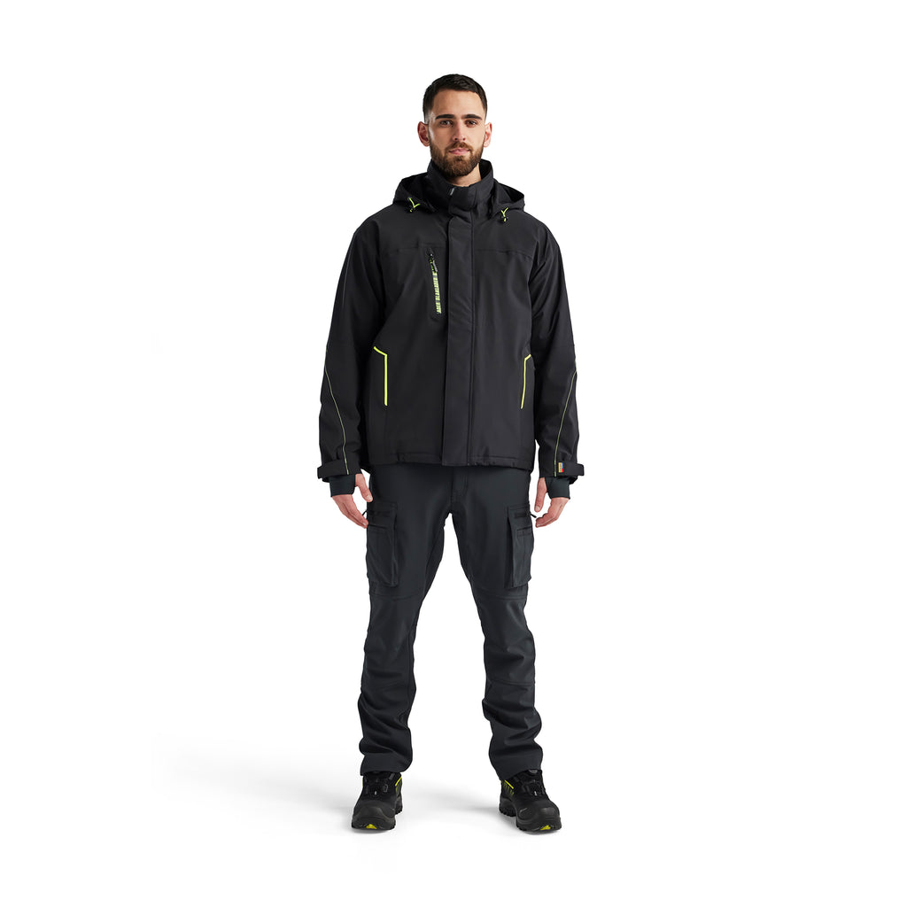 Blaklader 4484 Lightweight Lined Winter Jacket Stretch Black Hi Vis Yellow Model