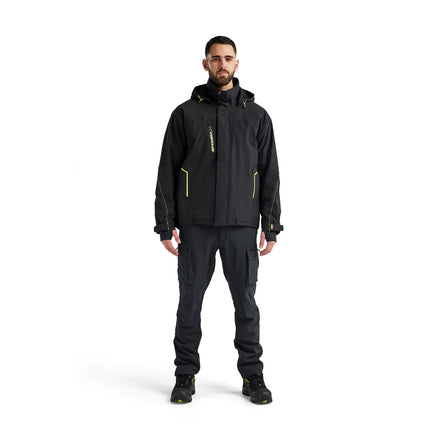 Blaklader 4484 Lightweight Lined Winter Jacket Stretch Black Hi Vis Yellow Model