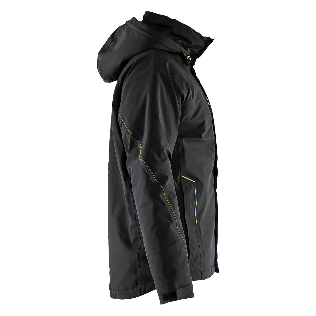 Blaklader 4484 Lightweight Lined Winter Jacket Stretch Black Hi Vis Yellow Right