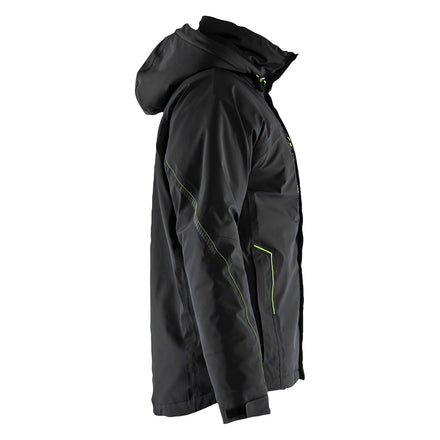 Blaklader 4484 Lightweight Lined Winter Jacket Stretch Black Hi Vis Yellow Right