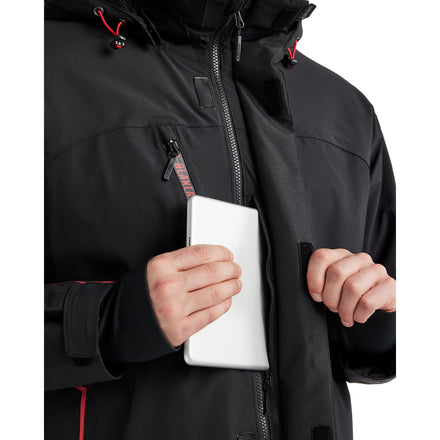 Blaklader 4484 Lightweight Lined Winter Jacket Stretch Black Red Feature