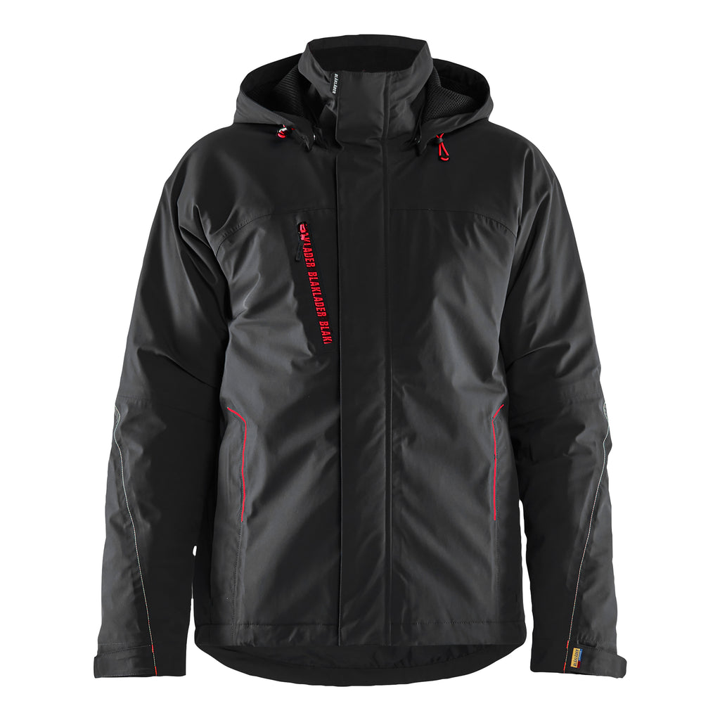 Blaklader 4484 Lightweight Lined Winter Jacket Stretch Black Red Front