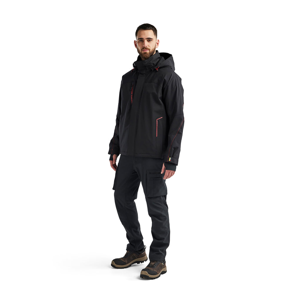 Blaklader 4484 Lightweight Lined Winter Jacket Stretch Black Red Model