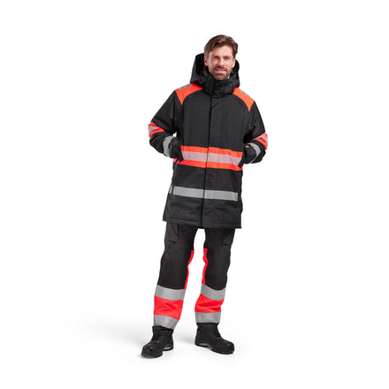 Blaklader 4485 Hi Vis Winter Parka Black Hi Vis Red Model