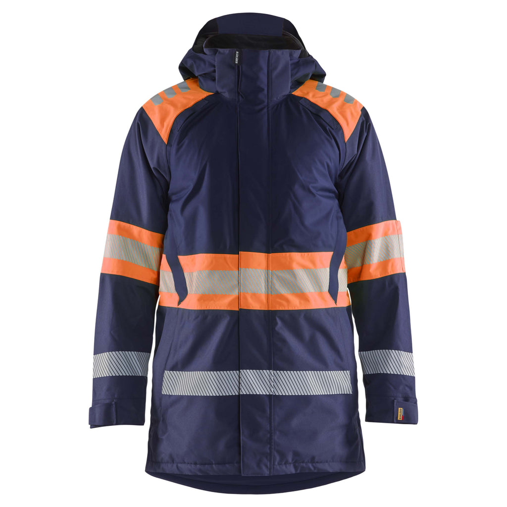 Blaklader 4485 Hi Vis Winter Parka Navy Blue Hi Vis Orange Main