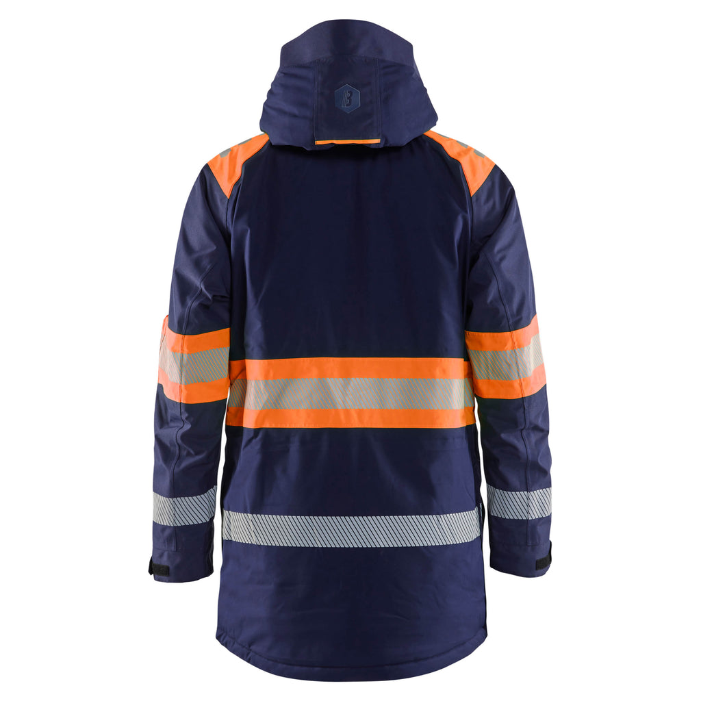 Blaklader 4485 Hi Vis Winter Parka Navy Blue Hi Vis Orange Back