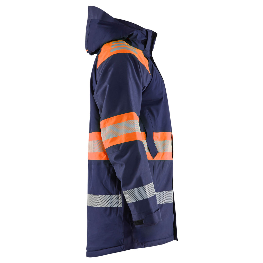 Blaklader 4485 Hi Vis Winter Parka Navy Blue Hi Vis Orange Right