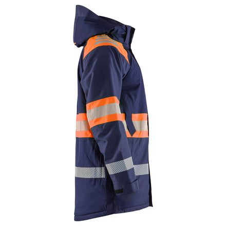 Blaklader 4485 Hi Vis Winter Parka Navy Blue Hi Vis Orange Right