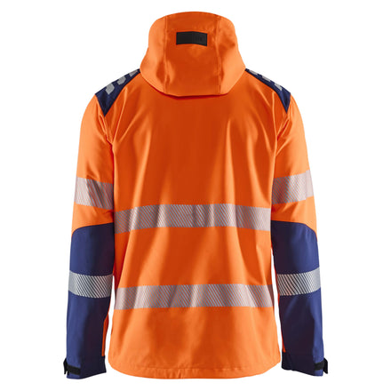 Blaklader 4491 Hi Vis Softshell Jacket Hi Vis Orange Navy Blue Back